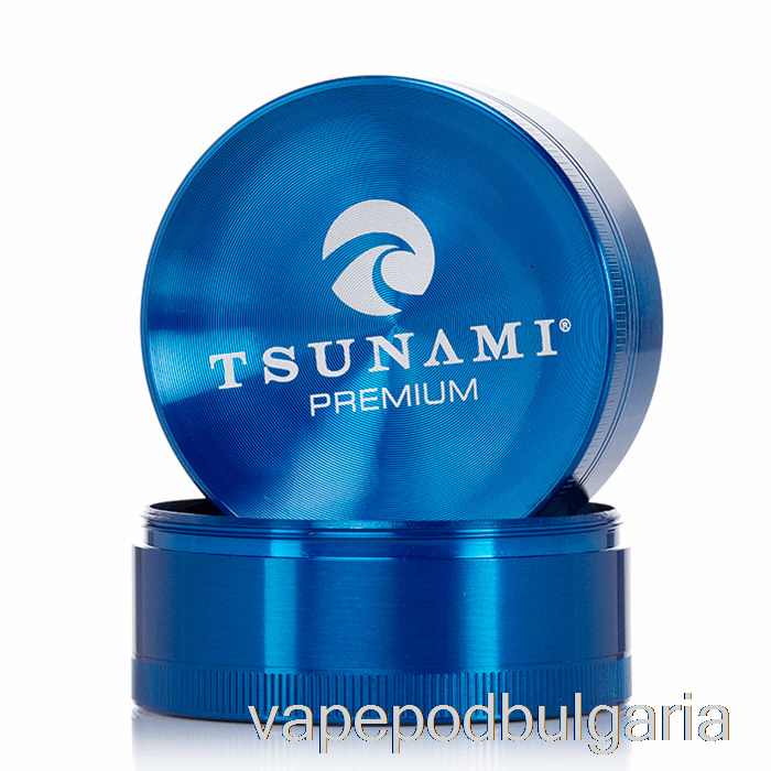 Vape 10000 Дръпки Tsunami 2.4inch 4-piece Sunken Top Grinder Blue (63mm)